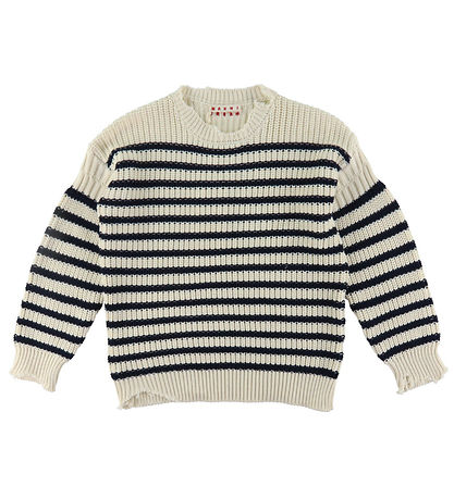 Marni Bluse - Strik - Off White/Navystribet Marni Bluse - Strik - Off White/Navystribet