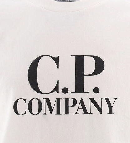 C.P. Company T-shirt - Gauze White m. Sort C.P. Company T-shirt - Gauze White m. Sort