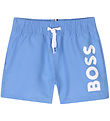 BOSS Badeshorts - Blå m. Hvid