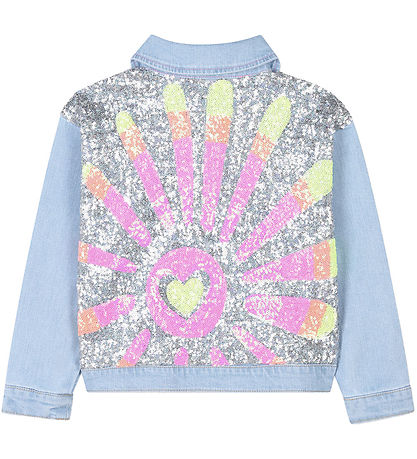 Billieblush Denimjakke - Double Stone/Bleach m. Pailletter