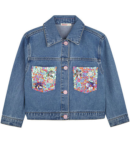 Billieblush Denimjakke - Double Stone/Brush m. Pailletter