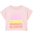 Billieblush T-shirt - Cropped - Rosa m. Print/Pailletter