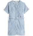 Tommy Hilfiger Kjole - Striped Denim - Blå/Hvid Tommy Hilfiger Kjole - Striped Denim - Blå/Hvid