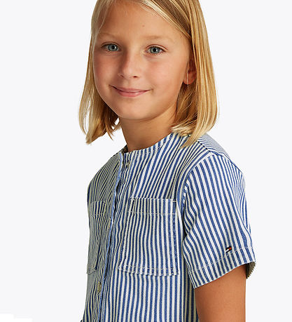 Tommy Hilfiger Kjole - Striped Denim - Blå/Hvid Tommy Hilfiger Kjole - Striped Denim - Blå/Hvid