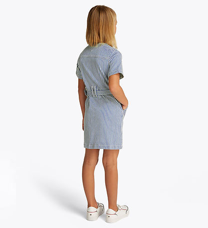 Tommy Hilfiger Kjole - Striped Denim - Blå/Hvid
