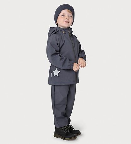 Mini A Ture Softshell Jacket w. Fleece - MatAden - Ombre Blue