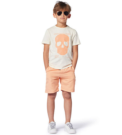 Zadig & Voltaire T-shirt - Offwhite/Orange m. Kranie Zadig & Voltaire T-shirt - Offwhite/Orange m. Kranie