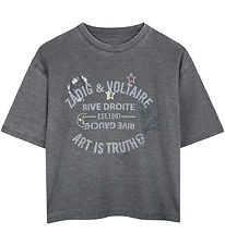 Zadig & Voltaire T-shirt - Gråmeleret m. Print Zadig & Voltaire T-shirt - Gråmeleret m. Print