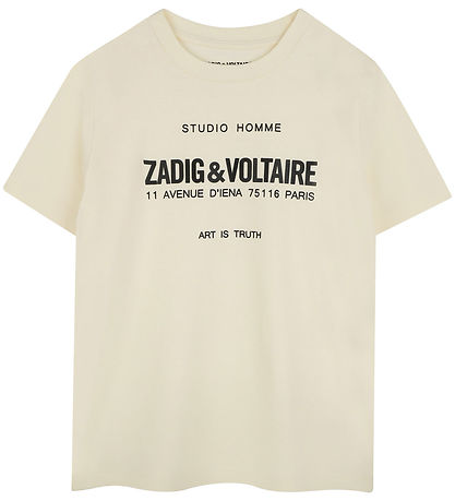 Zadig & Voltaire T-paita - Offwhite M. Tulosta