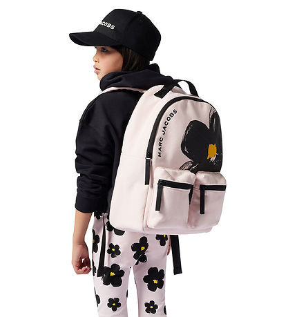 Little Marc Jacobs Leggings - Rosa/Sort m. Blomster Little Marc Jacobs Leggings - Rosa/Sort m. Blomster