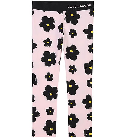Little Marc Jacobs Leggings - Rosa/Sort m. Blomster Little Marc Jacobs Leggings - Rosa/Sort m. Blomster