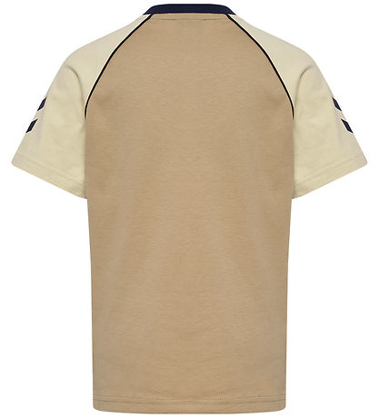 Hummel T-shirt - hmlRolf - Cornstalk m. Logoprint