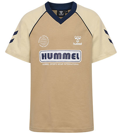 Hummel T-shirt - hmlRolf - Cornstalk m. Logoprint