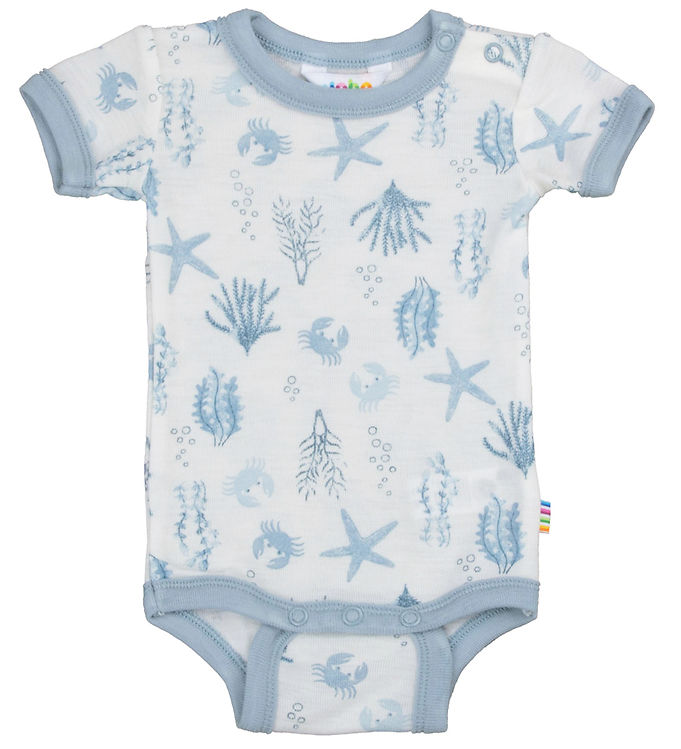 Joha Body k/æ - Uld - Lyseblå m. Print