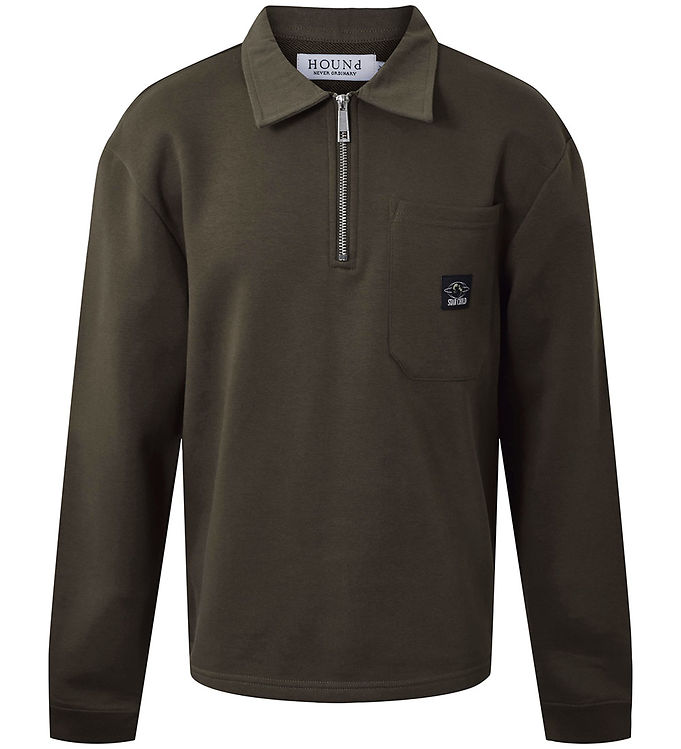 Hound Sweatshirt m. Lynlås - Armgrøn