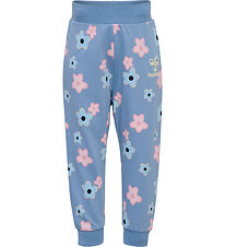 Hummel Sweatpants - hmlRinna - Faded Denim m. Blomster Hummel Sweatpants - hmlRinna - Faded Denim m. Blomster