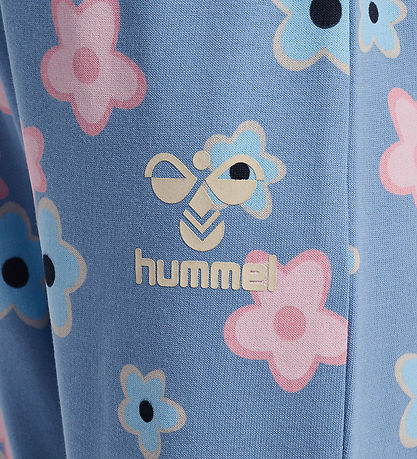 Hummel Sweatpants - hmlRinna - Faded Denim m. Blomster Hummel Sweatpants - hmlRinna - Faded Denim m. Blomster