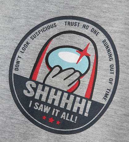 Name It T-shirt - NkmJett Among Us - Grey Melange m. Print