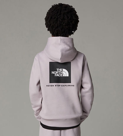 The North Face Hættetrøje - Box- Moonstone Grey m. Print