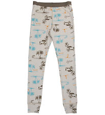 Joha Leggings - Uld/Silke - Beige m. Print Joha Leggings - Uld/Silke - Beige m. Print