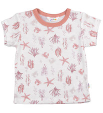Joha T-shirt - Uld - Lyserød m. Print Joha T-shirt - Uld - Lyserød m. Print