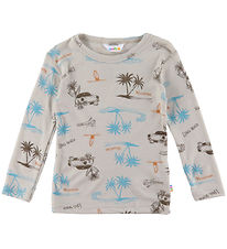 Joha Bluse - Uld/Silke - Beige m. Print Joha Bluse - Uld/Silke - Beige m. Print