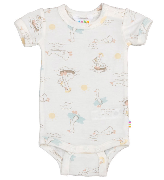 Joha Body k/æ - Uld/Silke - Off White m. Print
