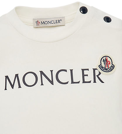 Moncler T-shirt - Vit m. Marinblå