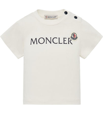 Moncler T-shirt - Vit m. Marinblå