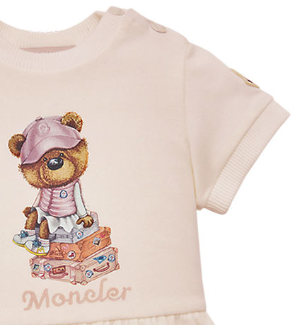 Moncler Sweatkjole - Rosa m. Bamse Moncler Sweatkjole - Rosa m. Bamse