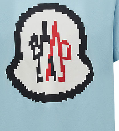 Moncler T-shirt - Open Blue m. Logo Moncler T-shirt - Open Blue m. Logo