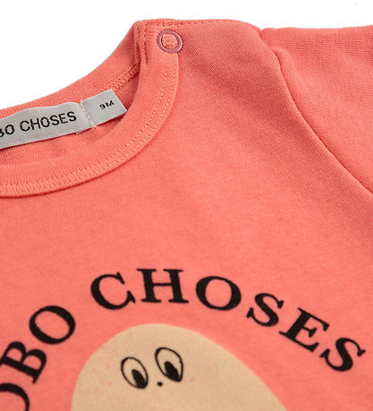 Bobo Choses Bodysuit k/æ - Morning Egg - Coral Pink