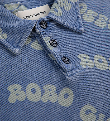 T-Shirt Bobo Choses - Polo - Gaufre ondulée - Bleu