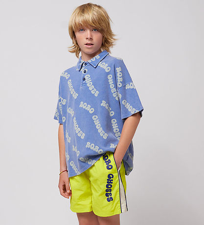 T-Shirt Bobo Choses - Polo - Gaufre ondulée - Bleu