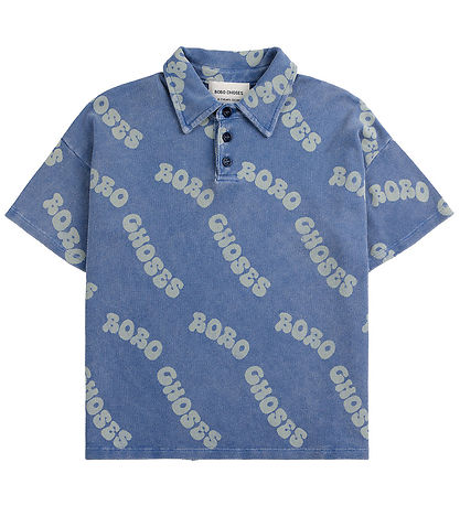 T-Shirt Bobo Choses - Polo - Gaufre ondulée - Bleu