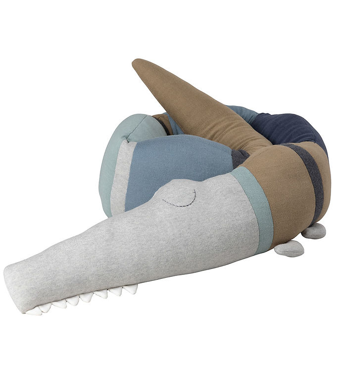 Sebra Sleepy Croc Strikket Pude - Dusty Blue Mix