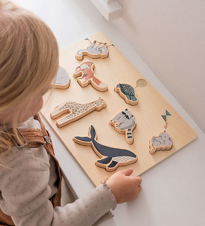 Sebra Puslespil - Træ - 8 Brikker - World Of Sebra