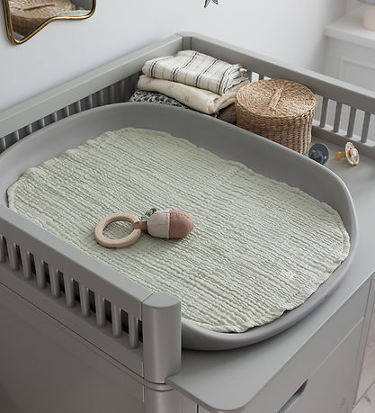 Sebra Pusleunderlag - 2-pak - Musselin - Mist Green Sebra Pusleunderlag - 2-pak - Musselin - Mist Green