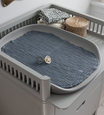 Sebra Pusleunderlag - 2-pak - Musselin - Forest Lake Blue Sebra Pusleunderlag - 2-pak - Musselin - Forest Lake Blue