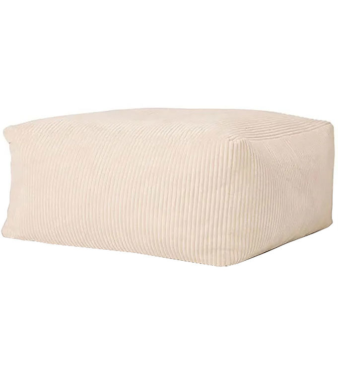 Kids Concept Puf - 85x85x34 cm - Fløjl - Off-White