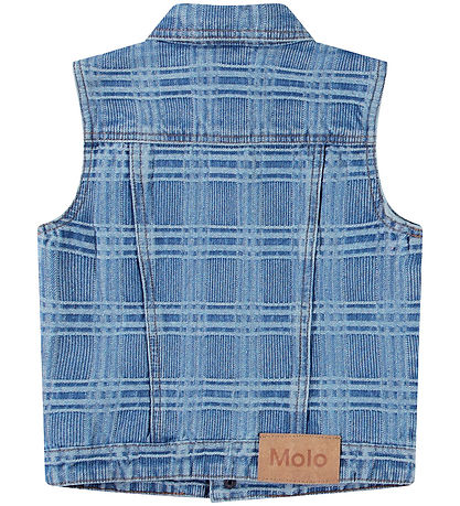 Molo Vest - Denim - Hertha - Washed Check Molo Vest - Denim - Hertha - Washed Check