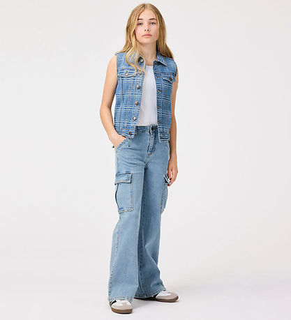 Molo Vest - Denim - Hertha - Washed Check Molo Vest - Denim - Hertha - Washed Check