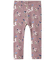 Name It Leggings - NbfBela - Elderberry m. Sommerfugle