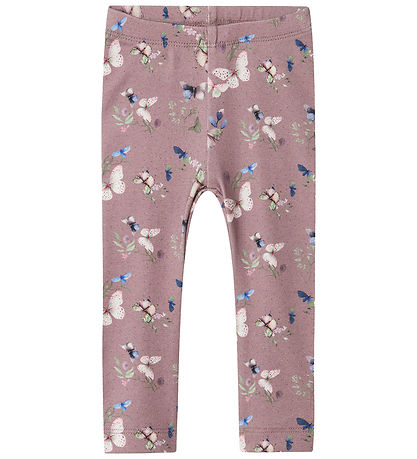 Name It Leggings - NbfBela - Elderberry m. Sommerfugle Name It Leggings - NbfBela - Elderberry m. Sommerfugle