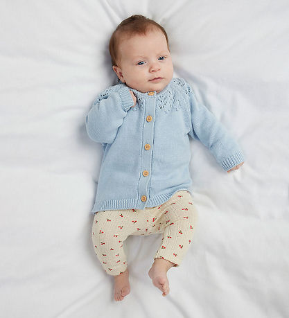 Name It Leggings - NbfBilia - Summer Sand m. Kirsebær