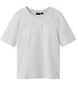 LMTD T-shirt - NlfByasi - Light Grey Melange/White Print LMTD T-shirt - NlfByasi - Light Grey Melange/White Print