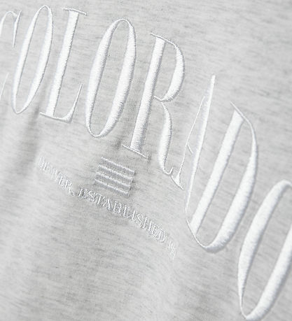 LMTD T-shirt - NlfByasi - Light Grey Melange/White Print