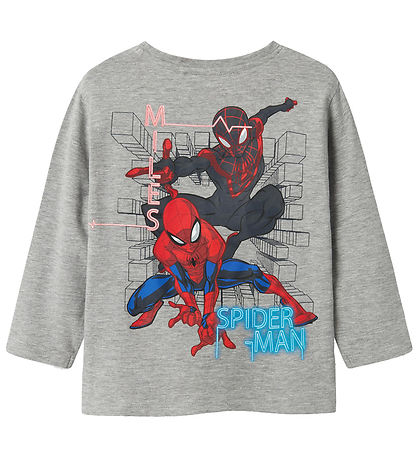 Name It Bluse - NmmJacinto Spiderman - Grey Melange m. Print Name It Bluse - NmmJacinto Spiderman - Grey Melange m. Print