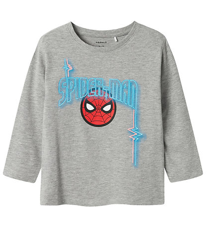 Name It Bluse - NmmJacinto Spiderman - Grey Melange m. Print Name It Bluse - NmmJacinto Spiderman - Grey Melange m. Print