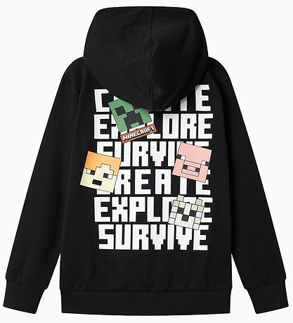 Name It Hættetrøje - NkmJacot Minecraft - Sort m. Print